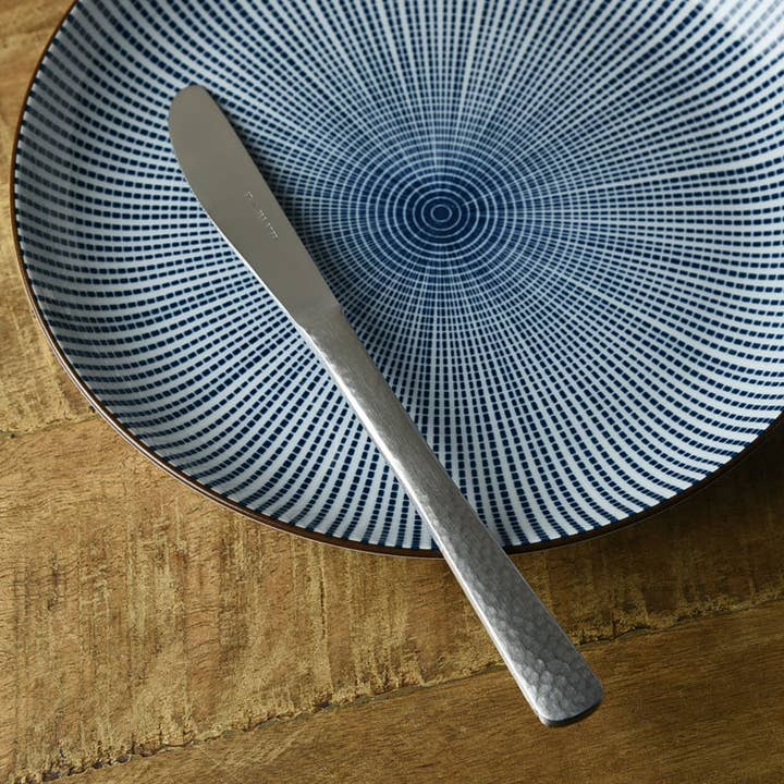 Japanese hammer eyes pattern cutlery dessert knife for wholesale by Yamani