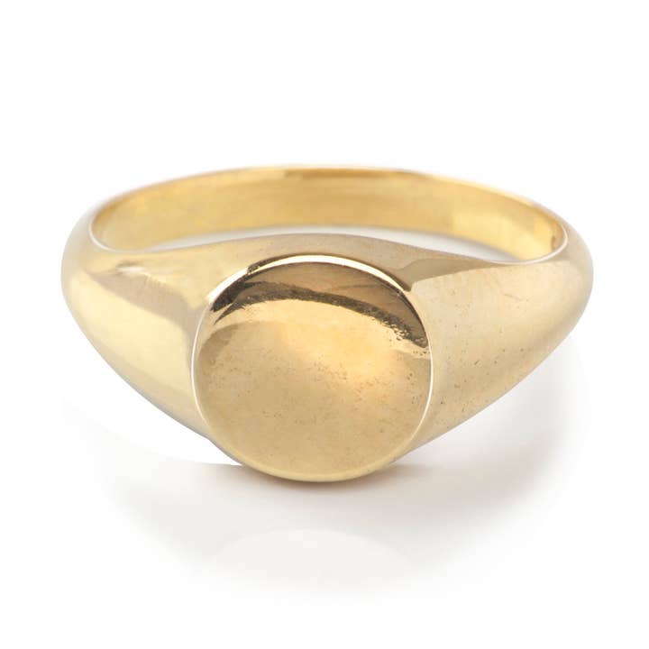 Plain Rund Signet Ring i Guld Vermeil för wholesale av The Jewellery Store London