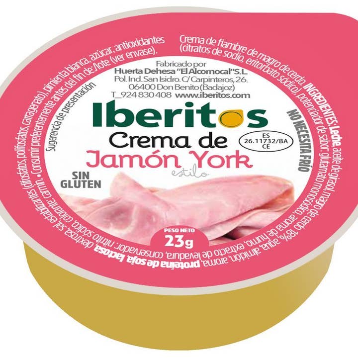 Delicatessen Spanish Food - Wholesale Ham - York Ham Cream. Single dose 23 g - 18 units per box