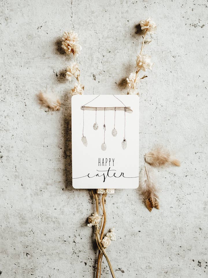 Postkarte Ostern Boho Osterast für den Großhandel von Linda Mundo