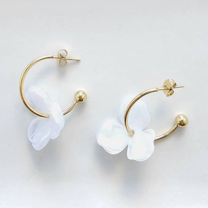 Spiffy & Splendid - Wholesale Hoop Earrings - Magnolia Hoops - White // Jewelry, Earrings0