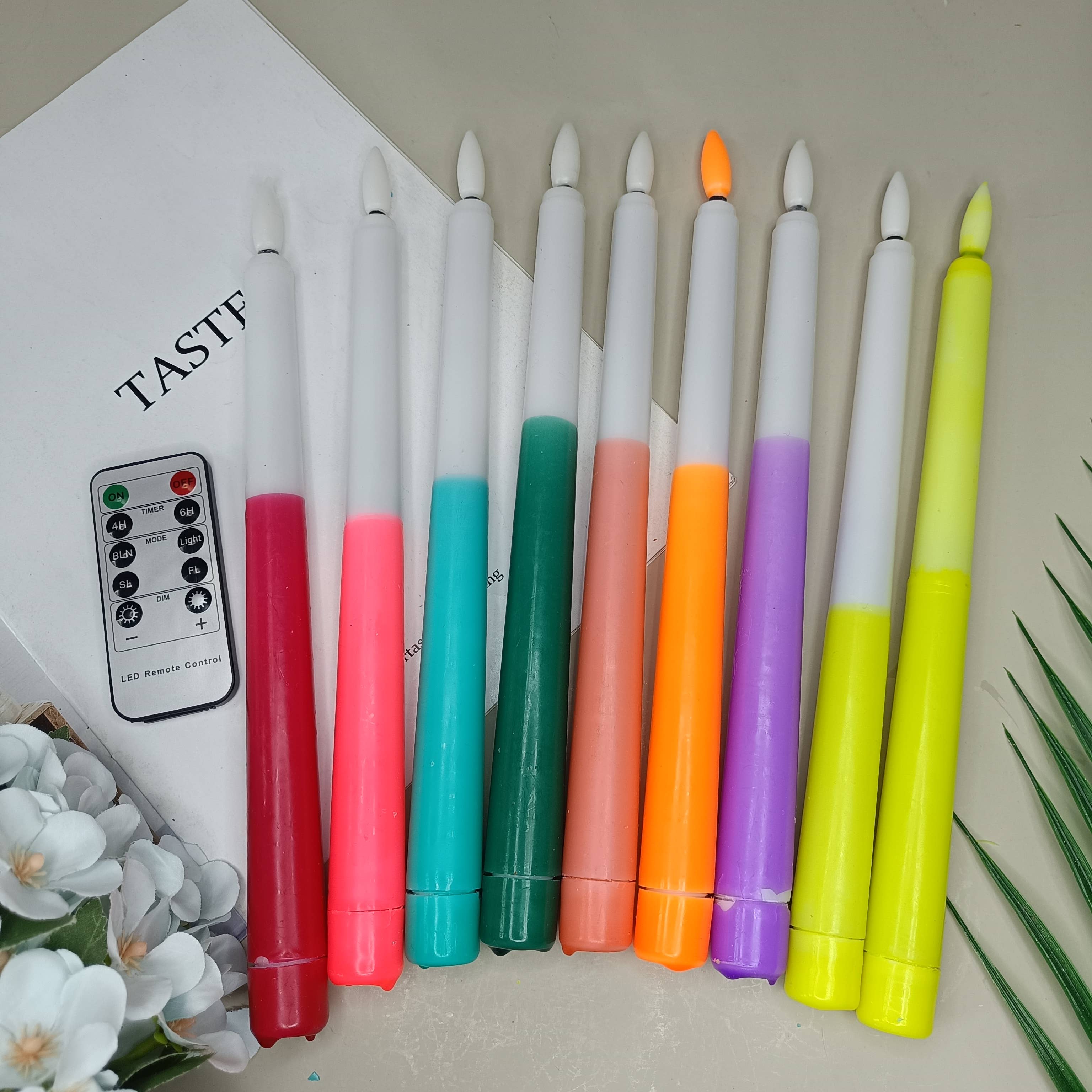 Candles Meta - Wholesale Flameless candle - 6-Pack 11" High Double Color Wax Coated LED Candlestick1