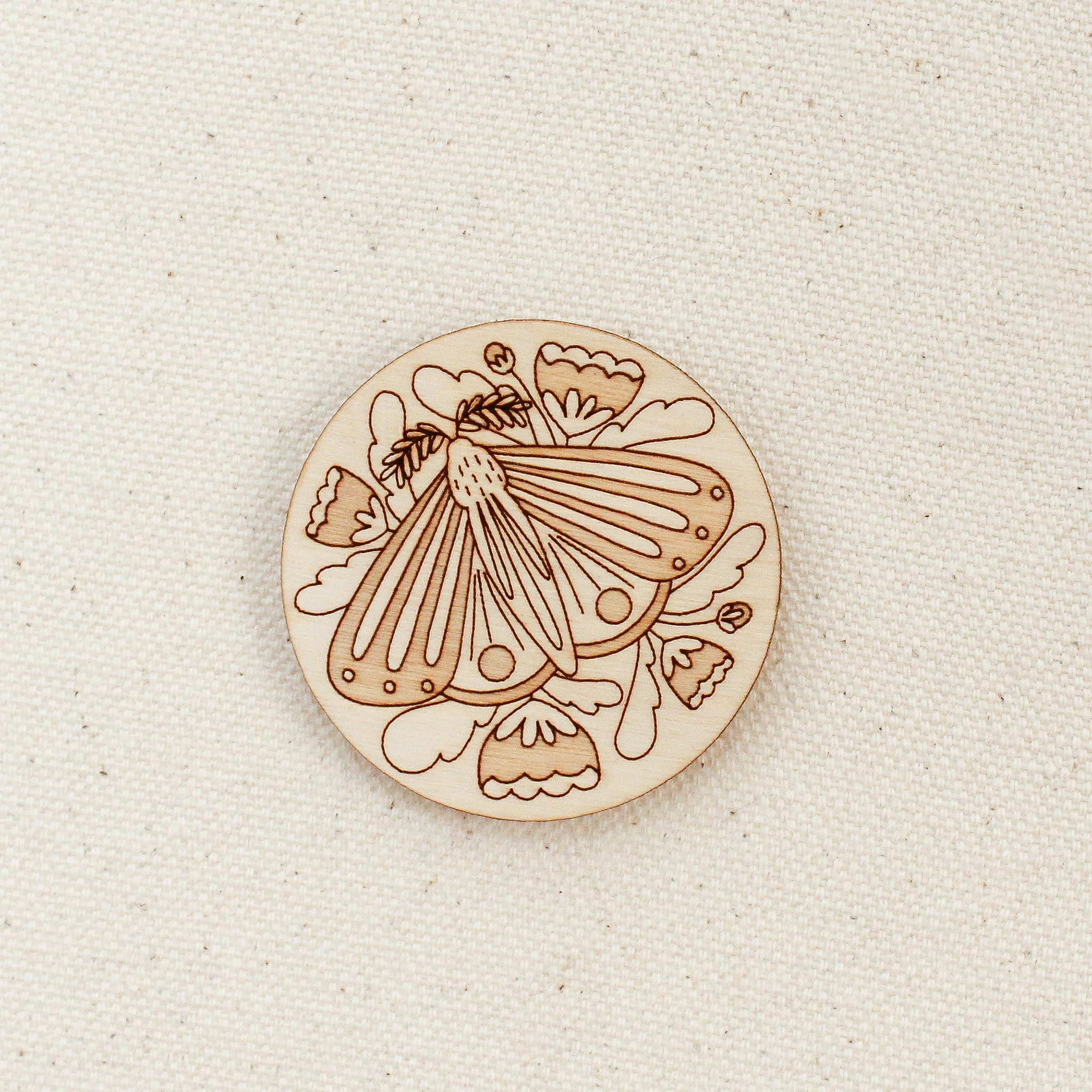 oh, little wren - Wholesale Embroidery/Cross Stitch Supplies - Wood Moth Needle Minder, Nature Themed Sewer's Gift2