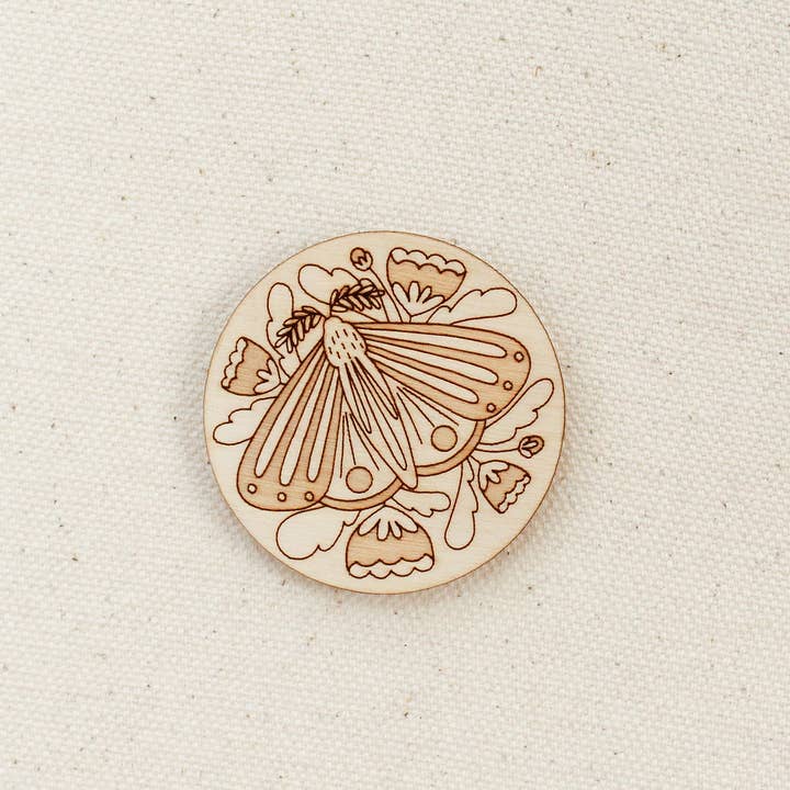 oh, little wren - Wholesale Embroidery/Cross Stitch Supplies - Wood Moth Needle Minder, Nature Themed Sewer's Gift2