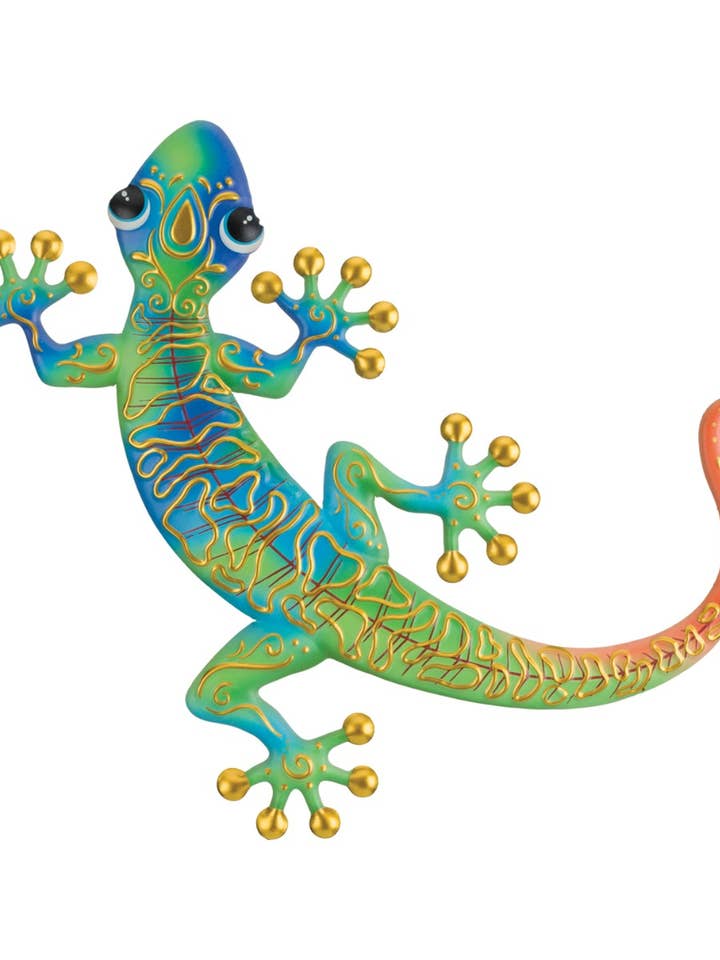 Swirl Gecko Wall Decor 16" - Blue for wholesale by Regal Art & Gift