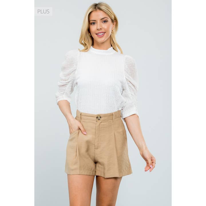 THML - Wholesale T-Shirt - Women's - /Size XL/ Ruched Sleeve Textured Top9