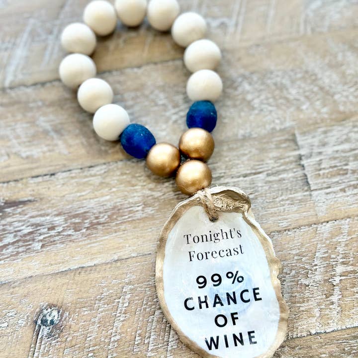 Coast and Cork - Wholesale Wine Charm - Tonight's Forecast 99% Chance of Wine - Beaded Bottle Charm1