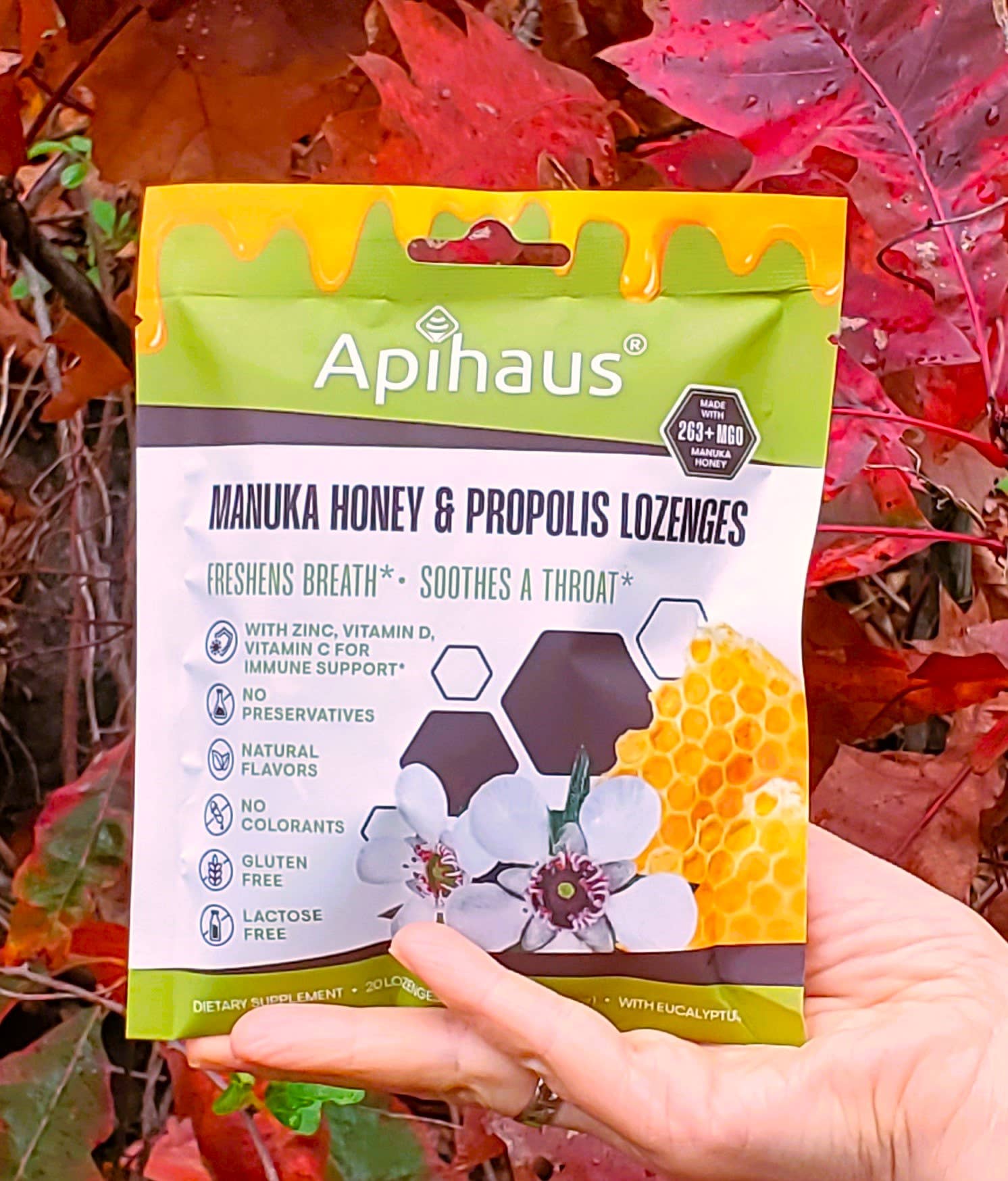 Vando Naturals - Wholesale Lozenges/Cough Drops - Apihaus Manuka Honey and Propolis Lozenges   20 pcs2