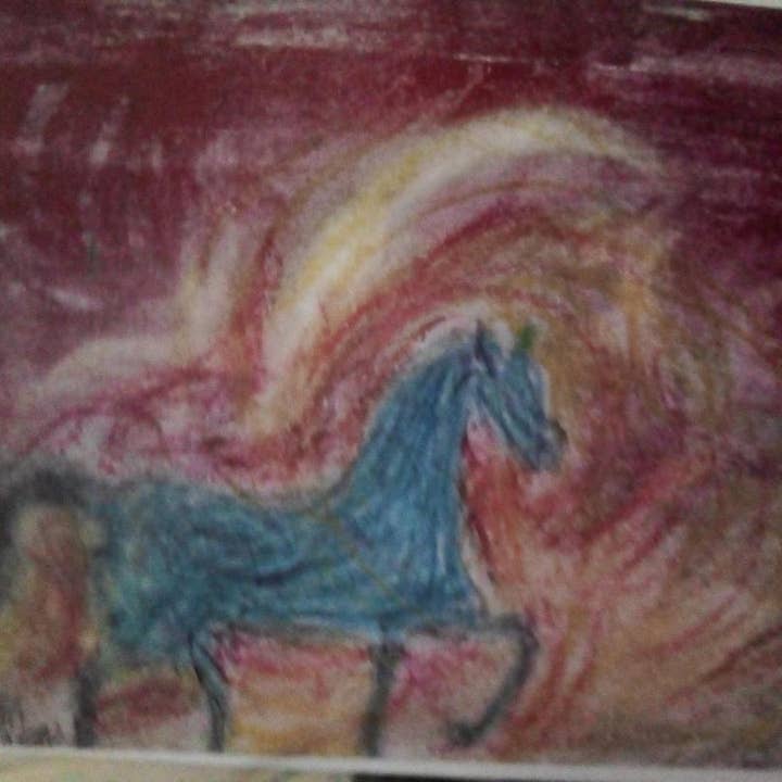 HORSE. E.VALENCIC PAINTING for wholesale by Les sibyllines peintures