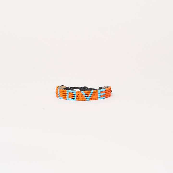 LOVE Bracelet - Orange/Light Blue for wholesale by Ubuntu Life