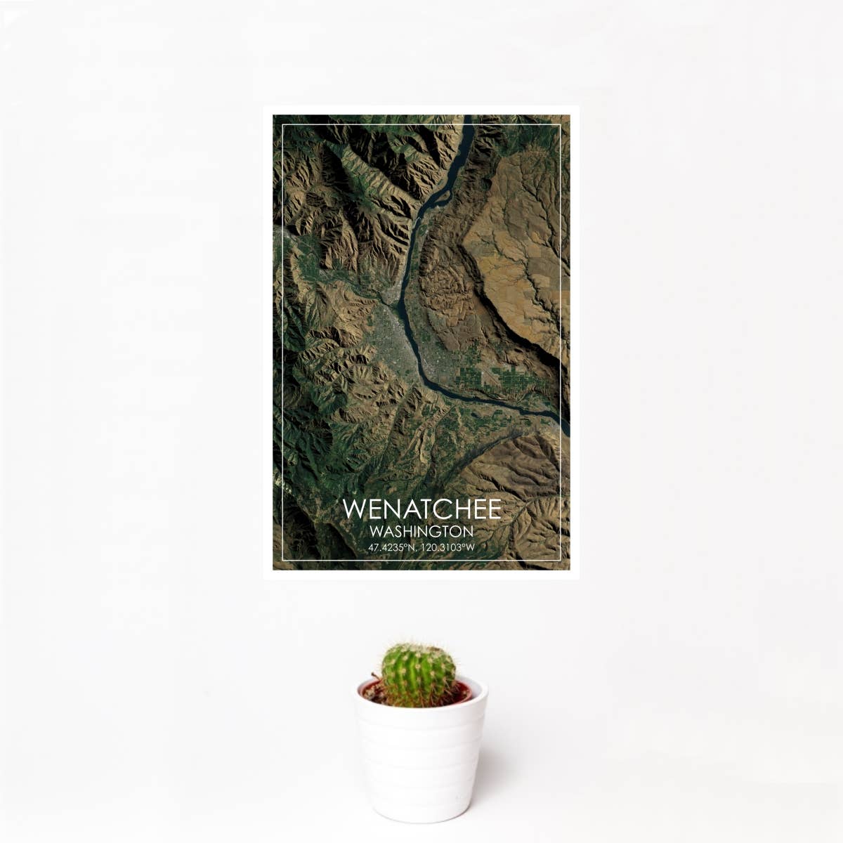 JACE.design - Wholesale Art Print - Wenatchee WA Map Print Satellite0