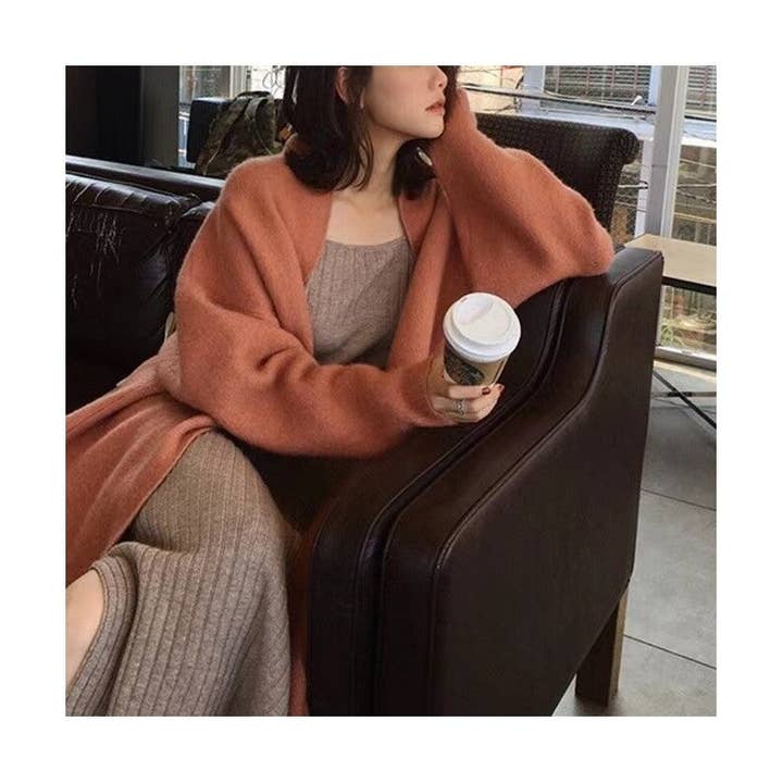 UZ Wholesale Store - Wholesale Cardigan - Women's - Loose Fit Mid-Length Open Front Cardigan Sweater