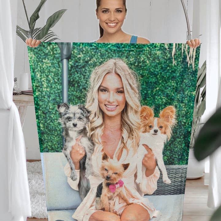 LARGE 50 x 60 inch Custom Photo Collage Blanket For The Family | Custom Blanket With Pictures for wholesale by Monogramonline Inc.
