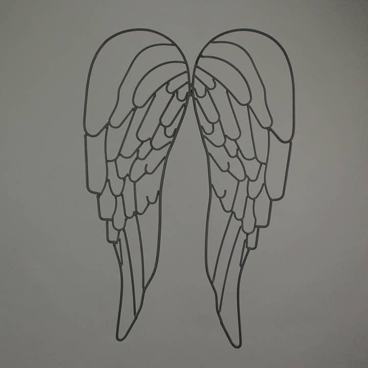 Zeckos - Wholesale Dimensionele/3D-muurkunst - Metalen Draadkunst Engelenvleugels Muurdecoratie Sculptuur 25 inch2