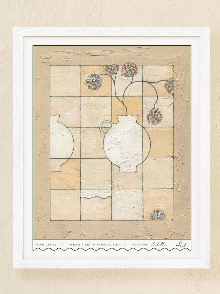 Cream Tiles & Hydrangeas for wholesale by Baba June Collective
