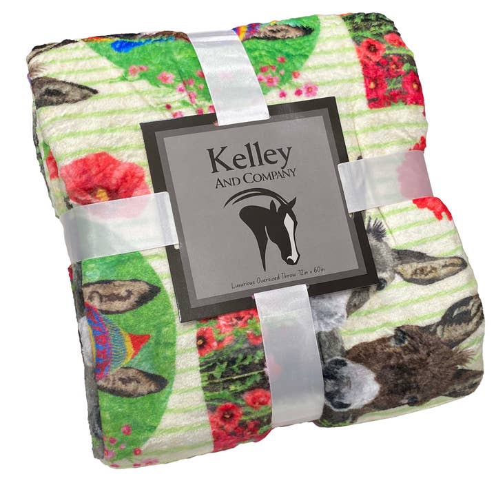 Kelley and Company - Wholesale Throw Blanket - Donkey Garden Throw Blanket