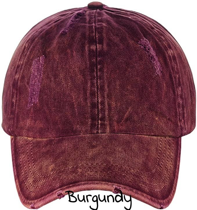 Treasure Bank - Wholesale Ponytail Cap - Women's - PONYFLO Distressed Cotton Ponytail Cap1