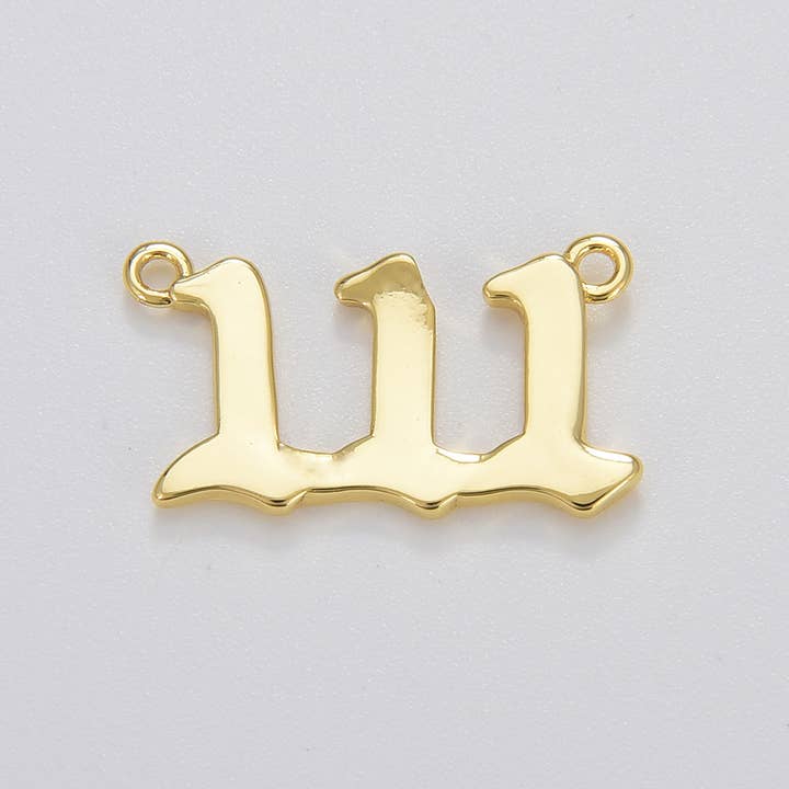 Beads Creation - Wholesale Individual Charm/Pendant - Angel Number Charm Connector, Lucky Number, CN4352