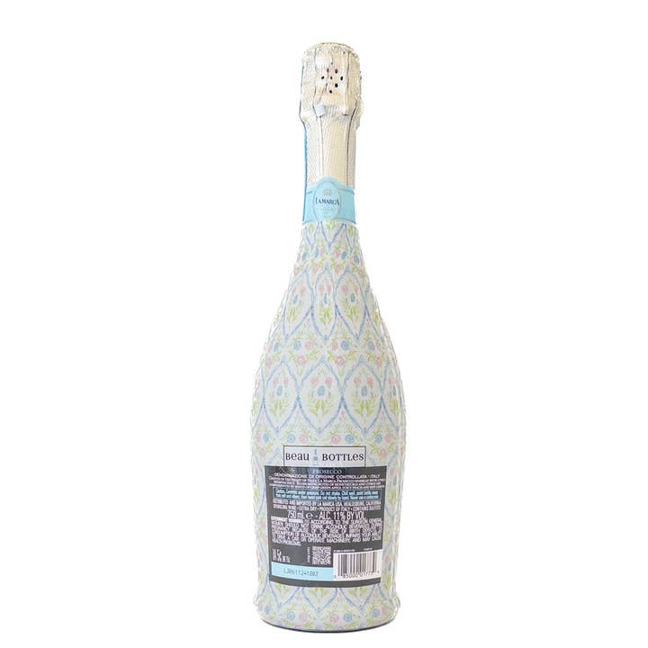 Beau Bottles - Wholesale Wine Gift Bag - Beau Bottles Wrap Grandmillienial Floral Medallion - Prosecco Collection3