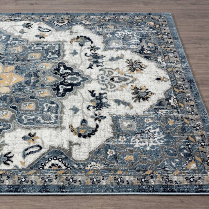 Luxe Weavers Bohemian Moroccan Blue Area Rug for wholesale by Luxe Weavers