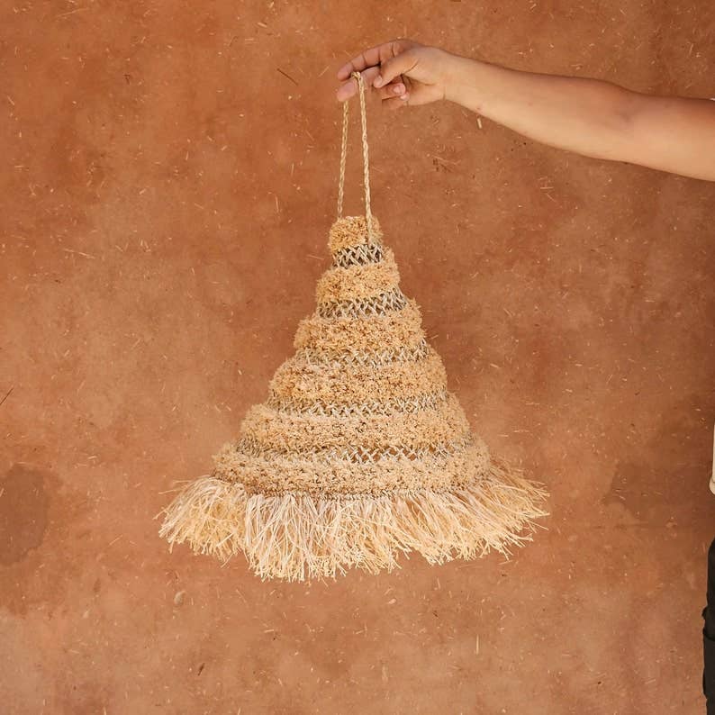 Melecraft - Wholesale Lamp Shade - Moroccan Straw and Raffia Pendant Light – Straw Lampshade6