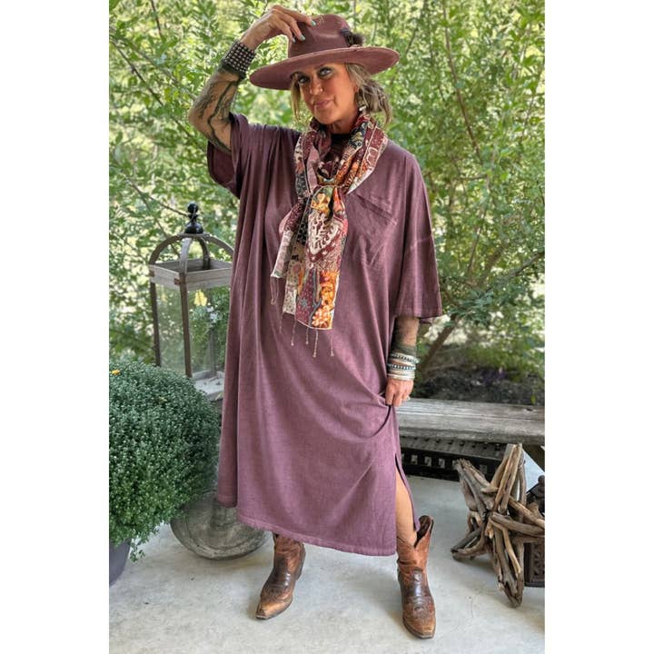 Jaded Gypsy - Vente Robe – femme - Jolie robe confortable - Prune1