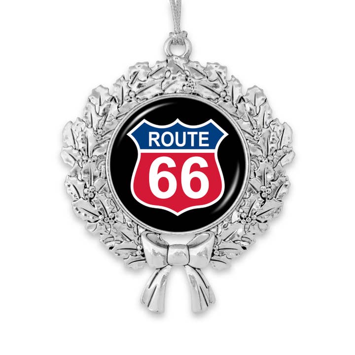 Route 66 Wreath Ornament for wholesale by From The Heart