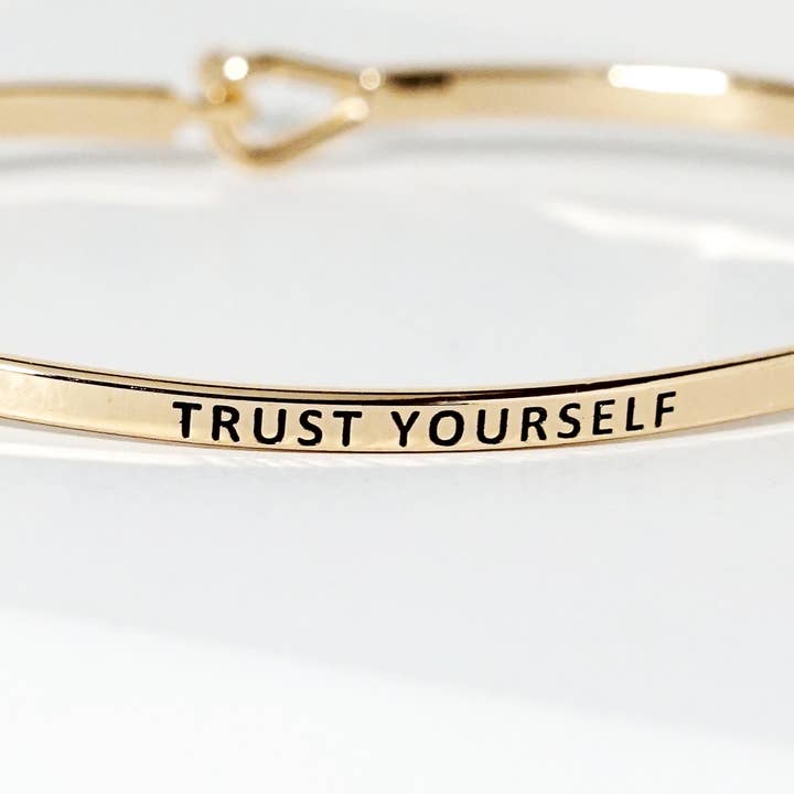 Wild Honey - Wholesale Bangle Bracelet - Trust Yourself Engraved Inspirational Bangle Bracelet1