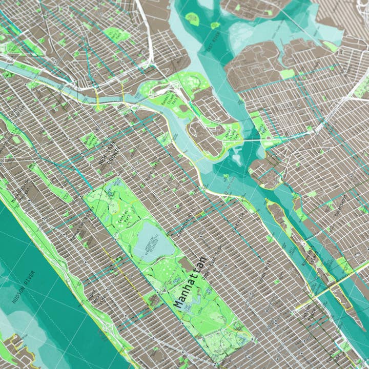 Agua, champán, manzana MAPA DE LA CIUDAD DE NUEVA YORK de venta al por mayor en Faire