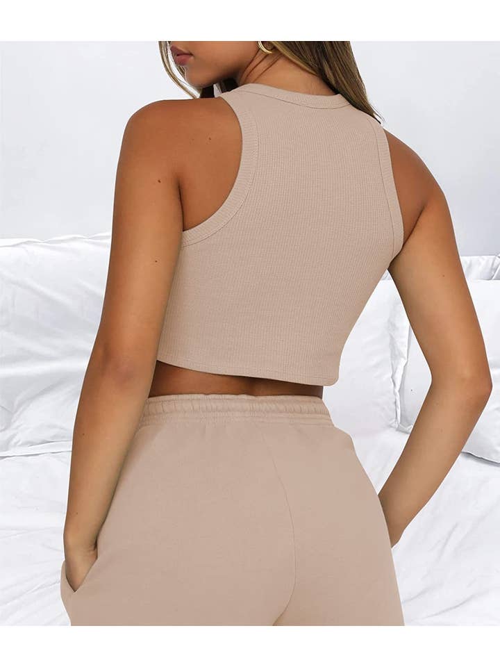 Wholesalesir - Wholesale Lounge Set - Women's - Solid Color Vest Casual Short Suit For Women