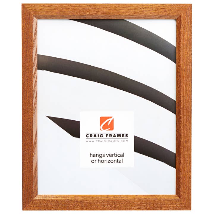 11x14 Picture Frame, Economy Honey Brown, Assembled for wholesale by Craig Frames
