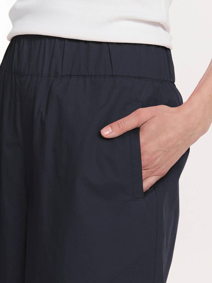 LABDIP - Wholesale Pants - Women's - Wide Trousers in Elasticated Poplin UKA Carbon
