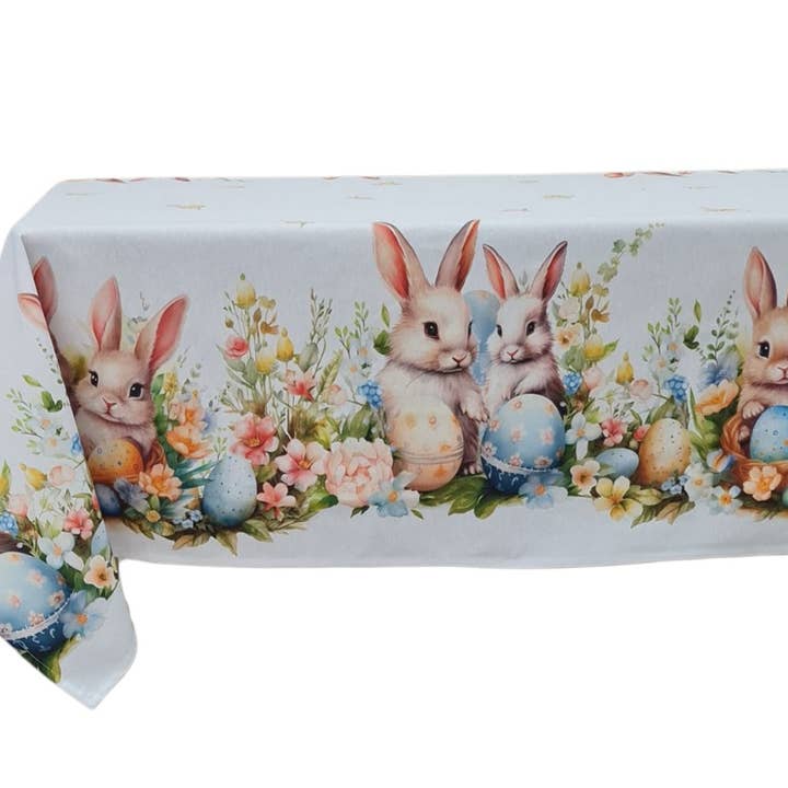 Bedruckte Tischdecke „Bunte Eier“ aus Baumwollmischgewebe für den Großhandel von Lunaria Lab