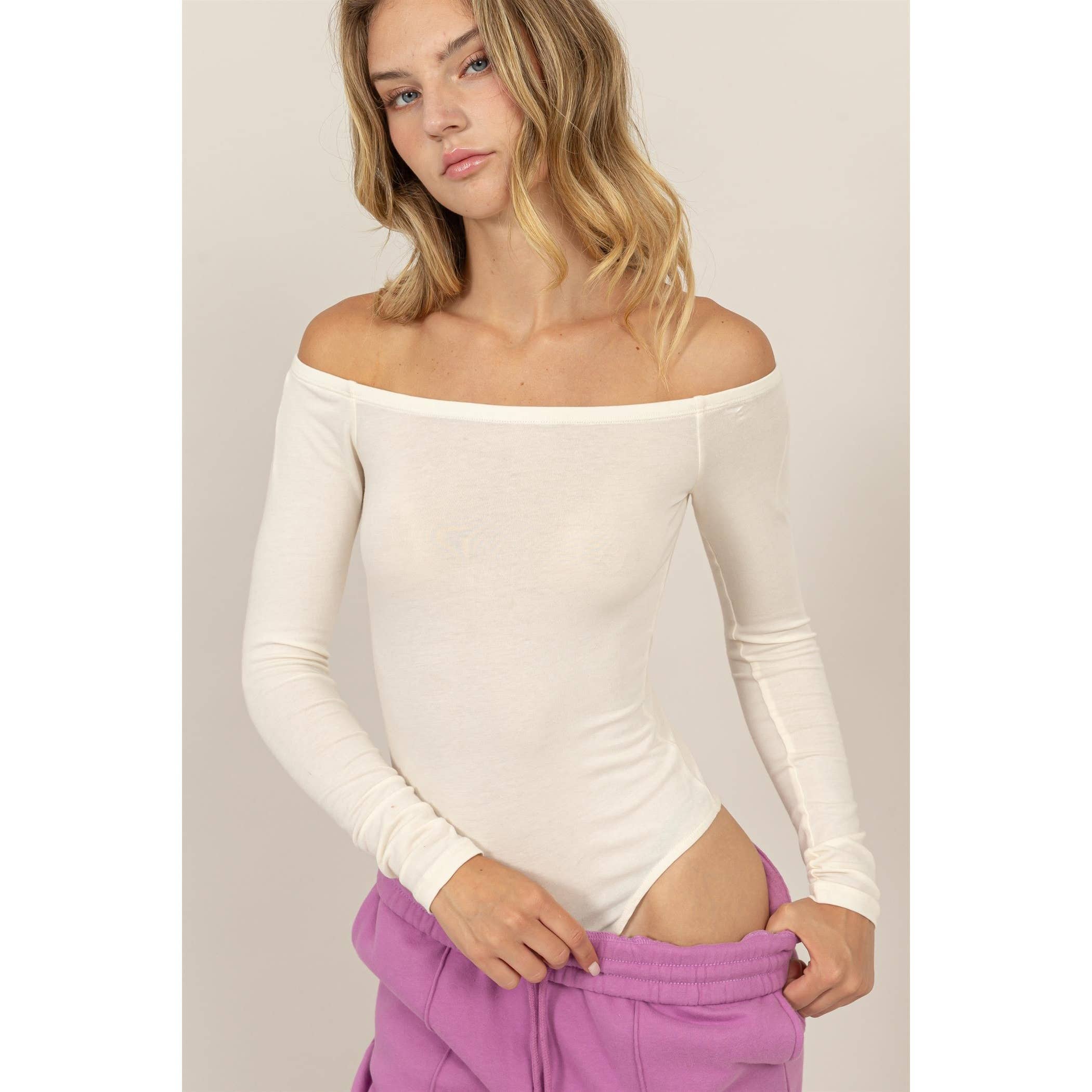 HYFVE - Wholesale Bodysuit - Women's - Off Shoulder Long Sleeve Bodysuit21