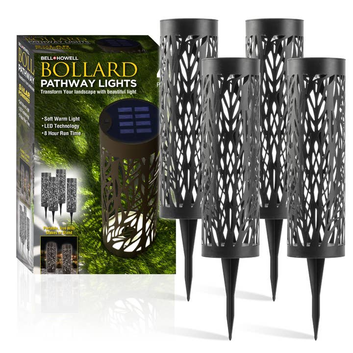 Gotham Steel/Granitestone - Wholesale Outdoor/lawn light - 4 -Pack Bollard Solar LED Outdoor Pathway Lights3