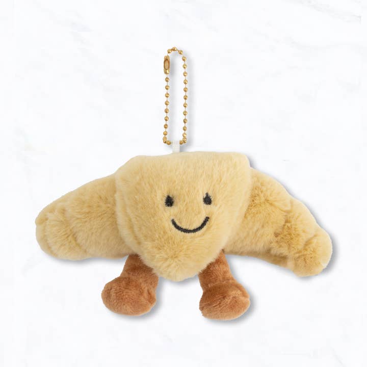 Suzie Q USA - Wholesale Keychain - Women's - Smiley Croissant Plush Keychain0