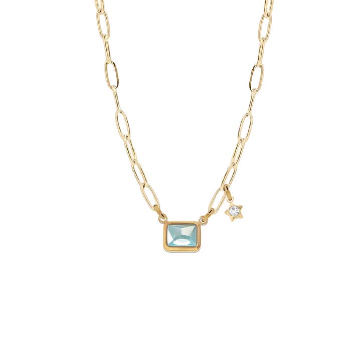 7 Fall Colors - Emerald Cut Paperclip Chain Necklace for wholesale by Mint + Sky