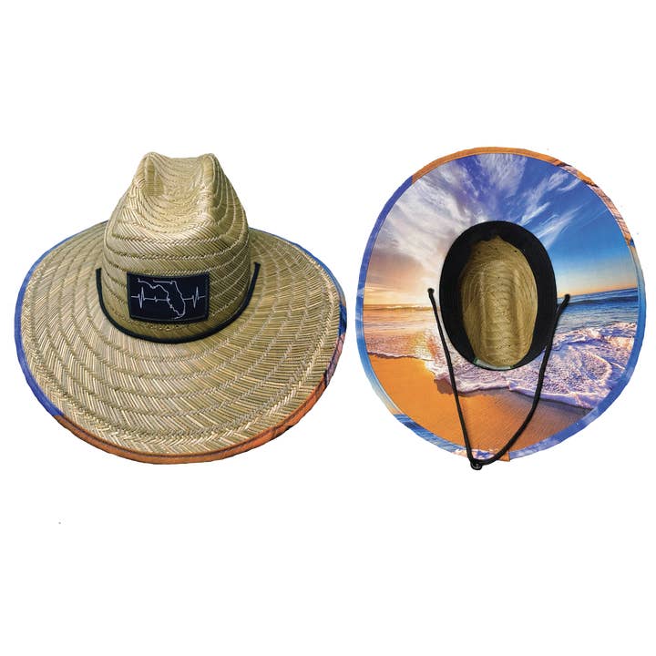 The Heartbeat Brand - Wholesale Straw Hat - Unisex - Florida Straw | Sun Hat | Sunset