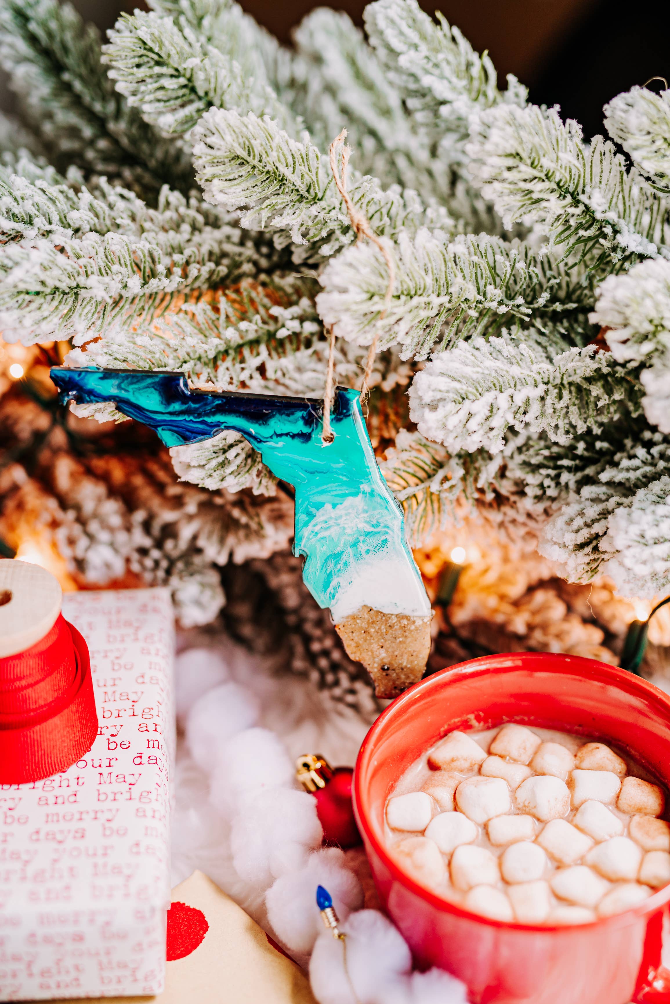 WLB Designs - Wholesale Ornament - Florida Christmas Ornament, FL Beach Sand Art Souvenir3