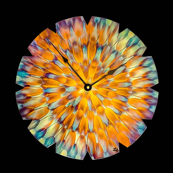 Flame Colored Copper Clock (24 inch) for wholesale by Brent Artman Art