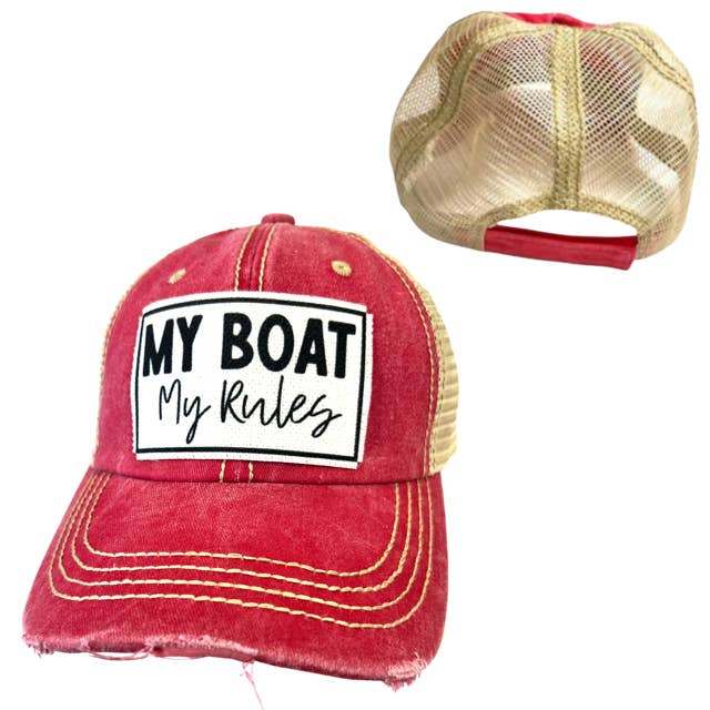 dkhandmade - Wholesale Trucker Hat - Unisex - MY BOAT MY RULES | DISTRESSED | UNISEX HAT8