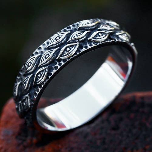 Anillo de ojo vintage estilo vikingo para hombre para venta al por mayor de Gemcohub