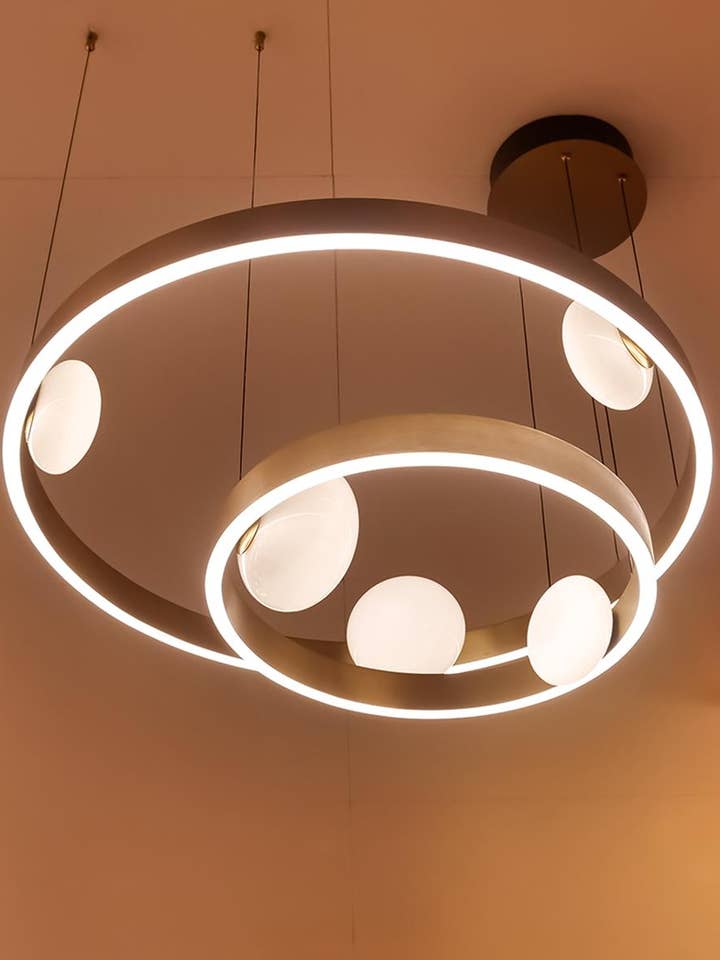 Stockholm Gold Stainless White Acrylic Chandelier - 75Cm for wholesale by HEKA LIGHTING & TRADING LTD