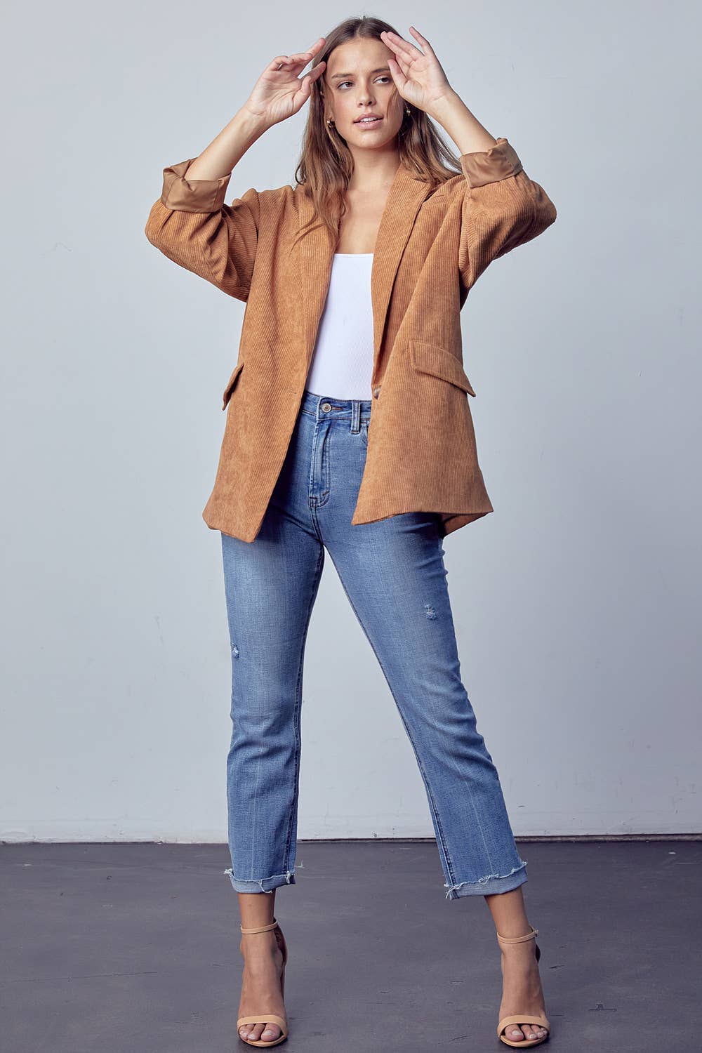 Kameel Oversized corduroy blazer - Camel voor groothandel op Faire7