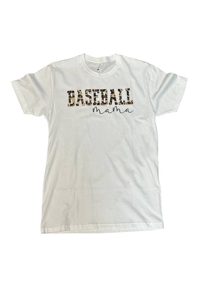 Leopard Baseball Mama Tee for wholesale by Studio 23 Designs
