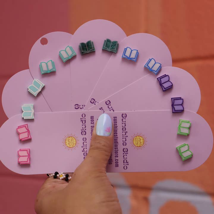 Sunshine Studio - Wholesale Stud/Post Earrings - Open Book Tiny Stud Earrings28