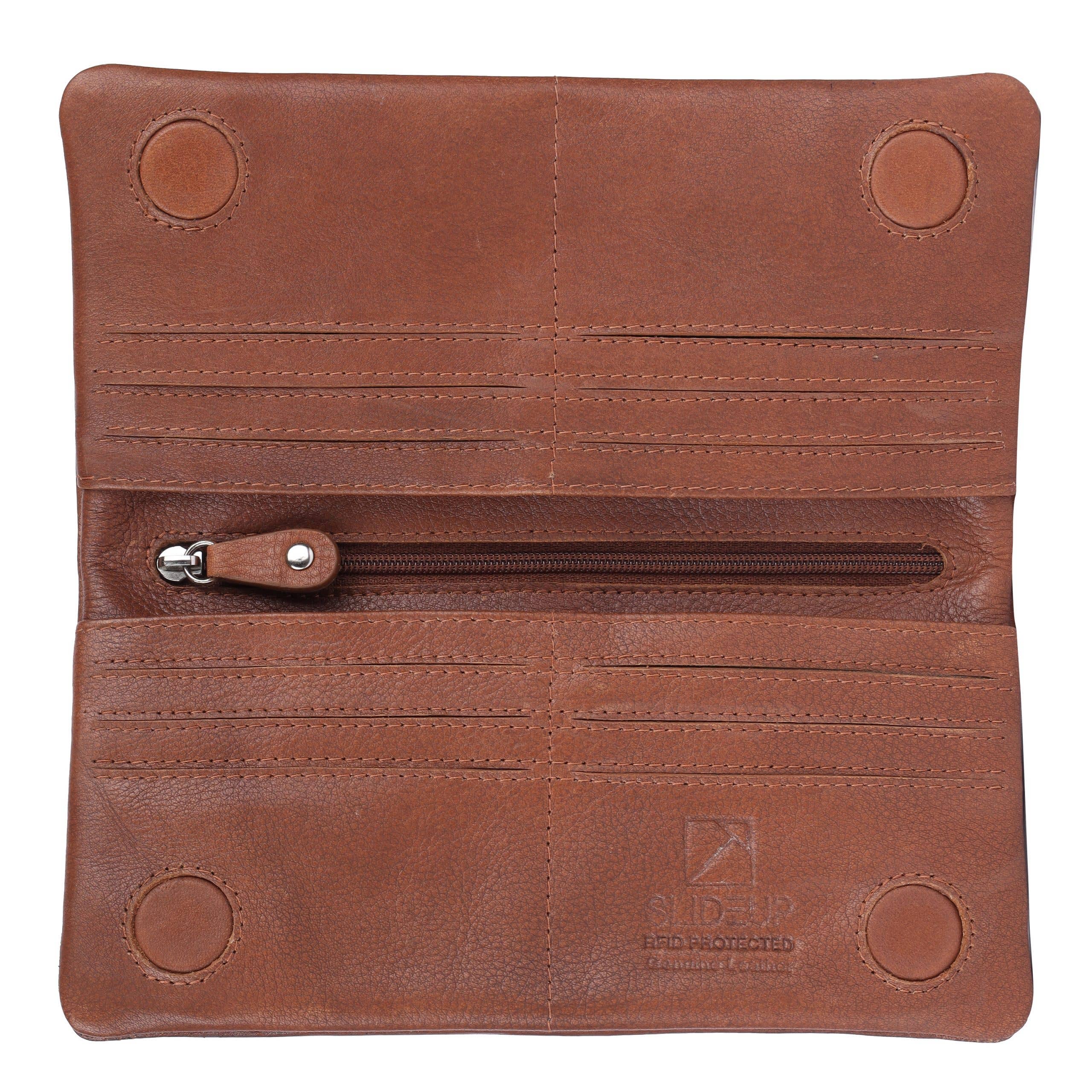 SLIDEUP – wholesale Wallet – Women's – Upbeat Leather Wallet-Tan3