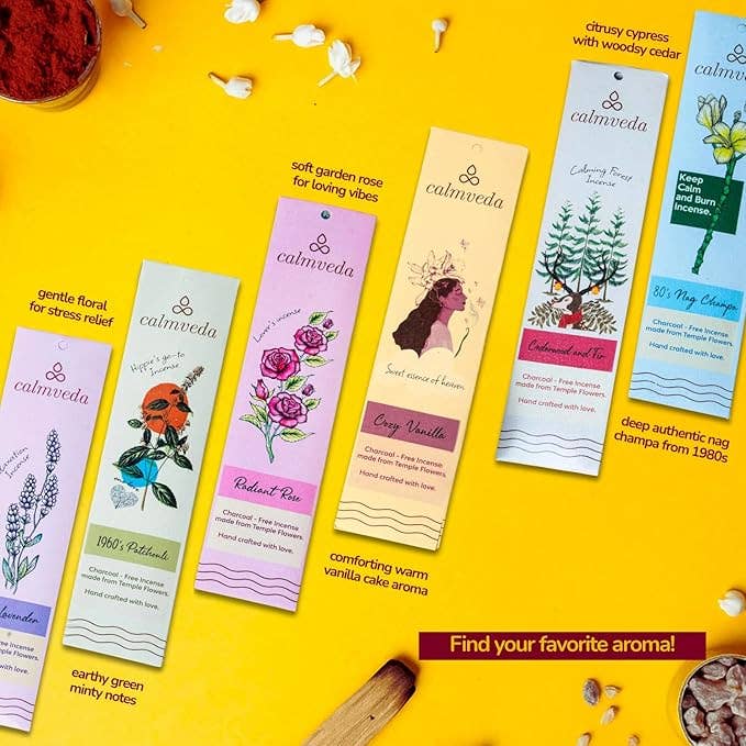 Calmveda Incense & Aromatherapy - Wholesale Incense - Natural Mega Variety Pack (144 Incense Sticks ,12 Aromas)4
