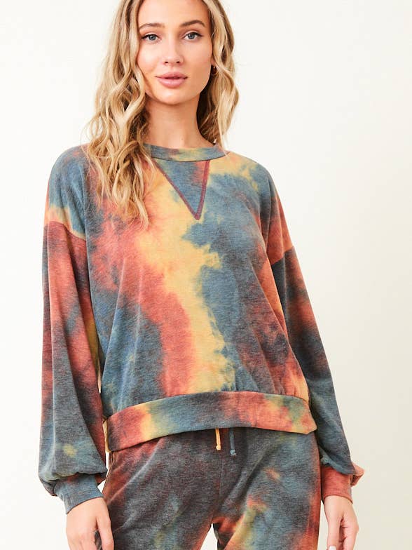ST3368A TIE DYE SWEATSHIRT / MADE IN USA / SALE for wholesale by Saints & Hearts