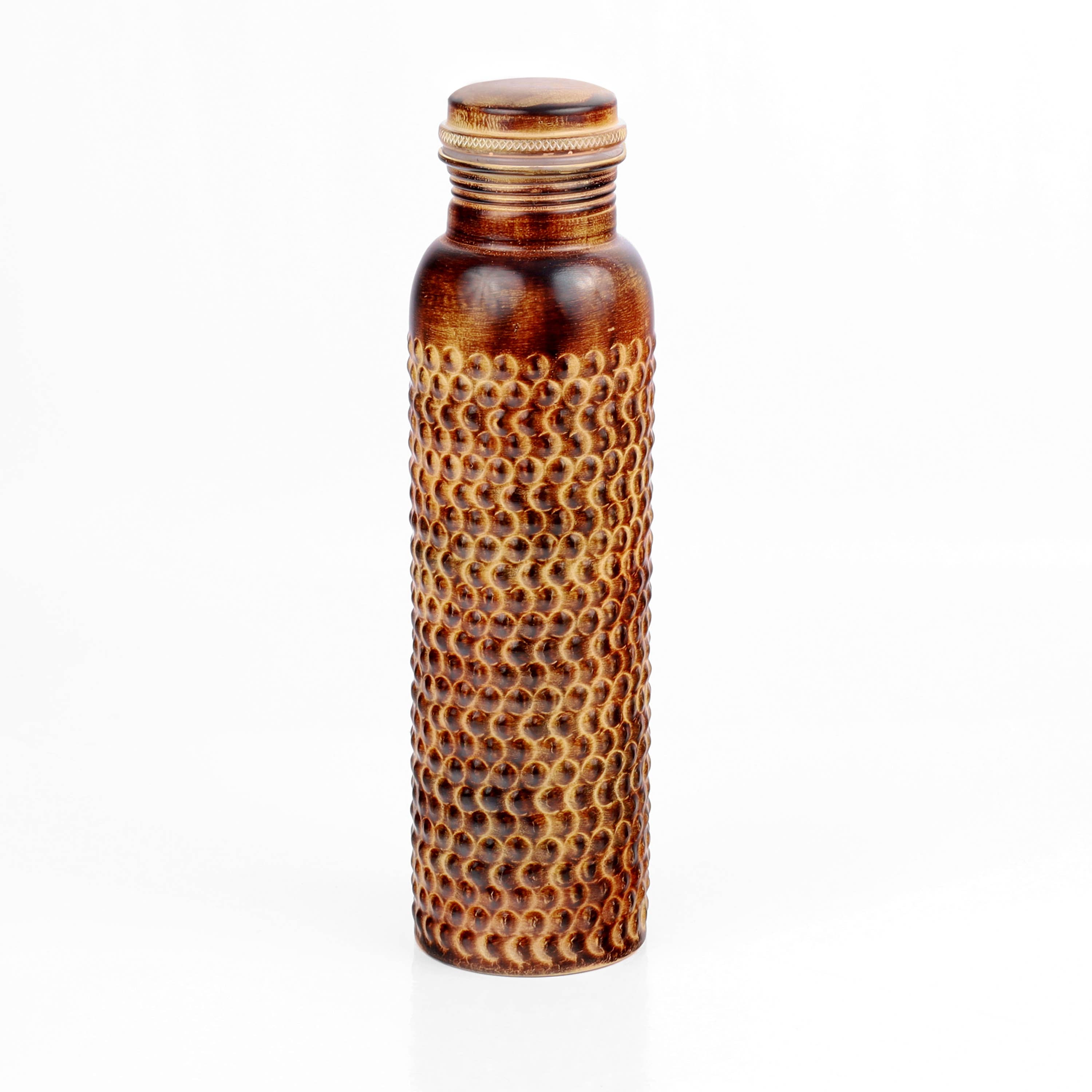 El'Cobre-Ecozonelifestyle - Wholesale Water Bottle - Antique Bubble Hammer 1ltr Copper Bottle2